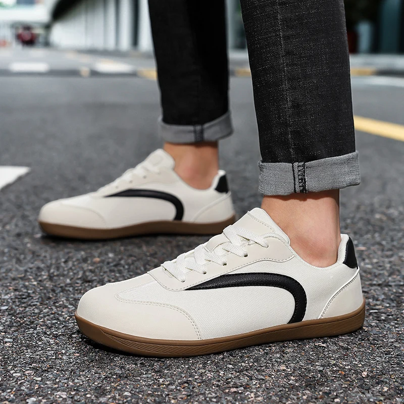 Summer Men's Barefoot Wide Toe Sneakers Unisex Zero Drop Minimalist Canvas Shoes Non Slip Lace Up Walking Sneaker