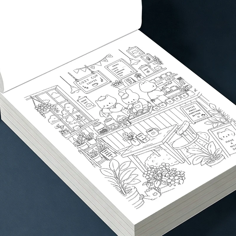 16 Pages Little Doodles Adult Coloring Book, Sketch Trace & Coloring Drawing Book, Can Be Colored and Traced view 5