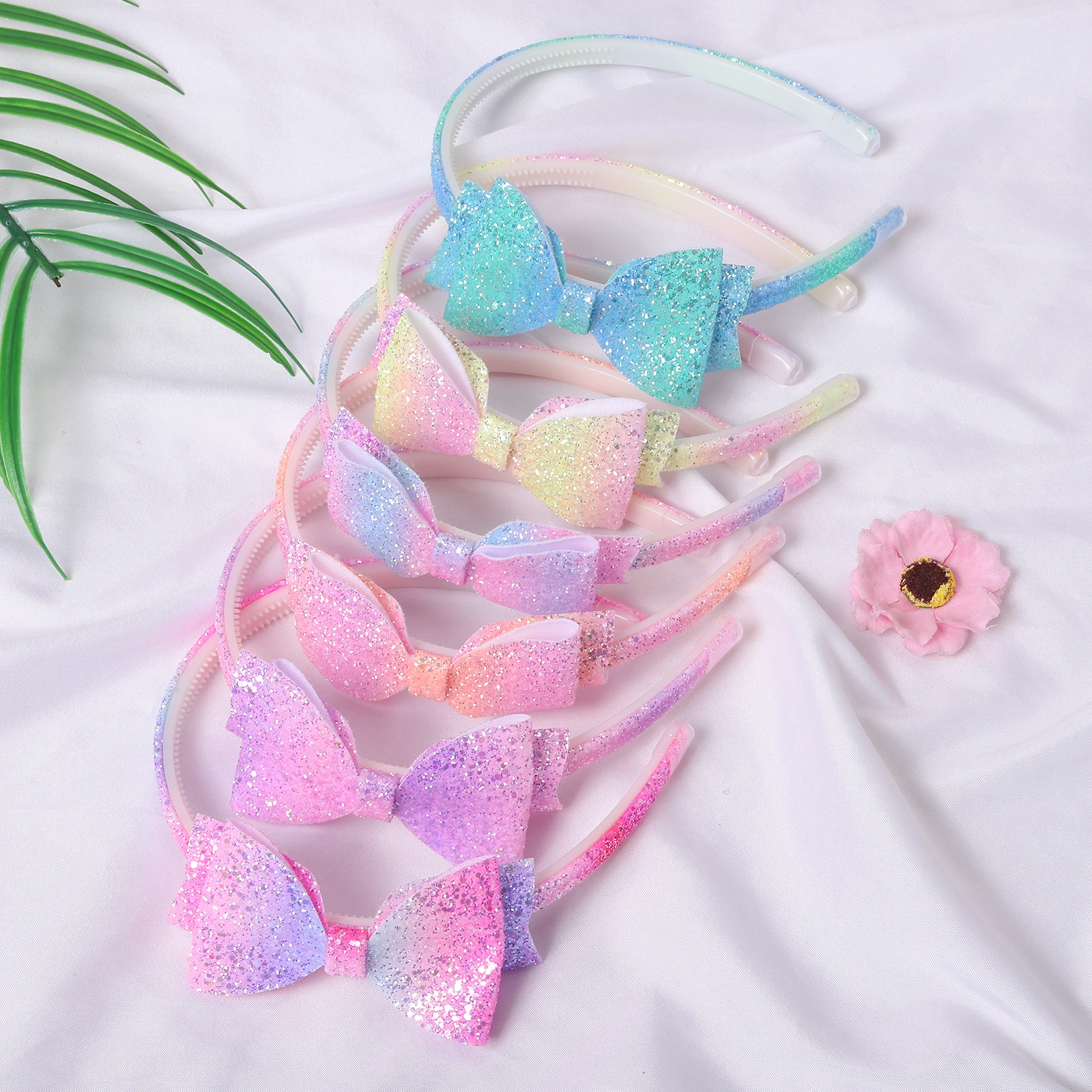 Glitter Bow Hair Bands For Girls Cute Colors Hair Hoop Hairbands Bow Headbands For Kids Party Gifts Hair Accessories