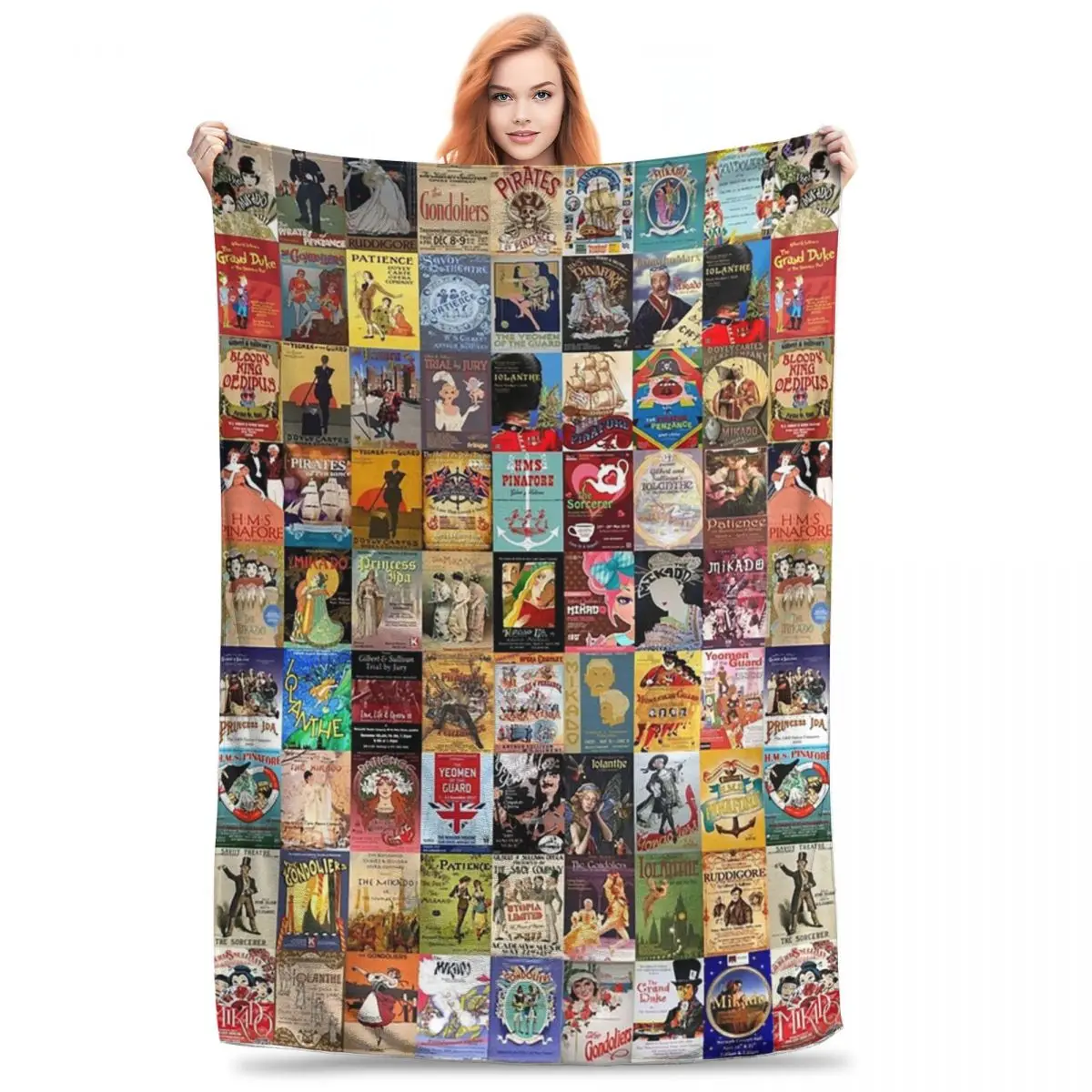 Gilbert And Sullivan Opera Posters Blankets Flannel Warm Sofa Throw Blankets For Home Bedroom Travel Throws Bedspread Quilt