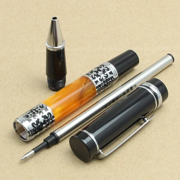 Bookworm 675 Best Design Amber Celluloid Kawaii Rollerball Pen Flower Pattern Free Shipping