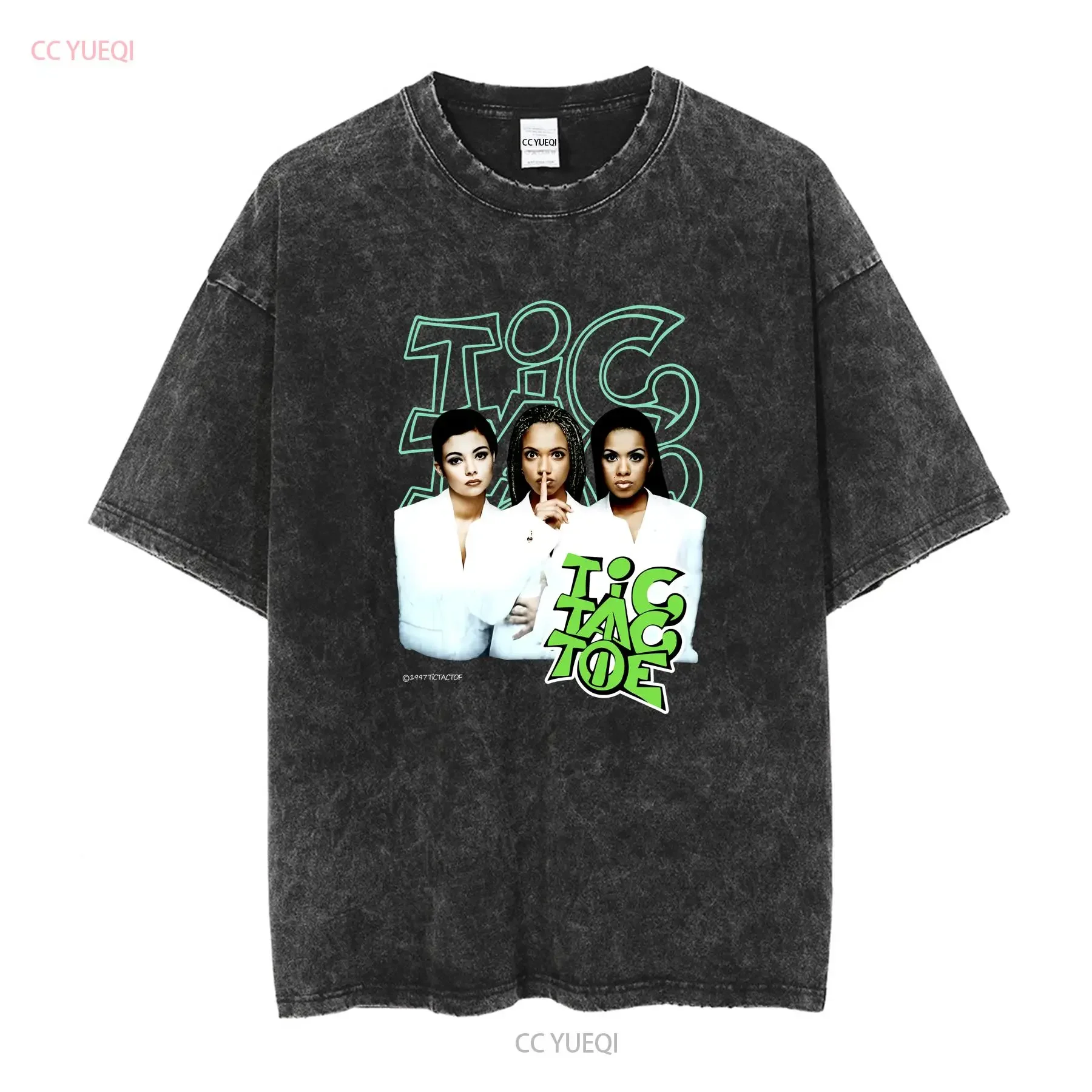 Vintage 90 s Tic Tac Toe T Shirt Adult XL Black Hip Hop Group Music Tour vintage Washed Breathable fashion Slightly Casual
