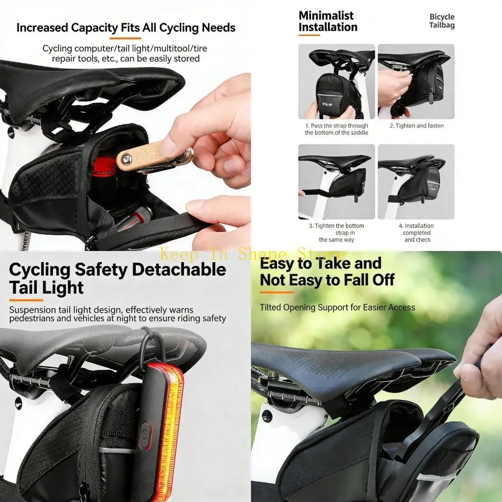 

U1JC Bicycles Rear Bag Trunk Bag Large Under Bicycles Rear Rack Mount Bag