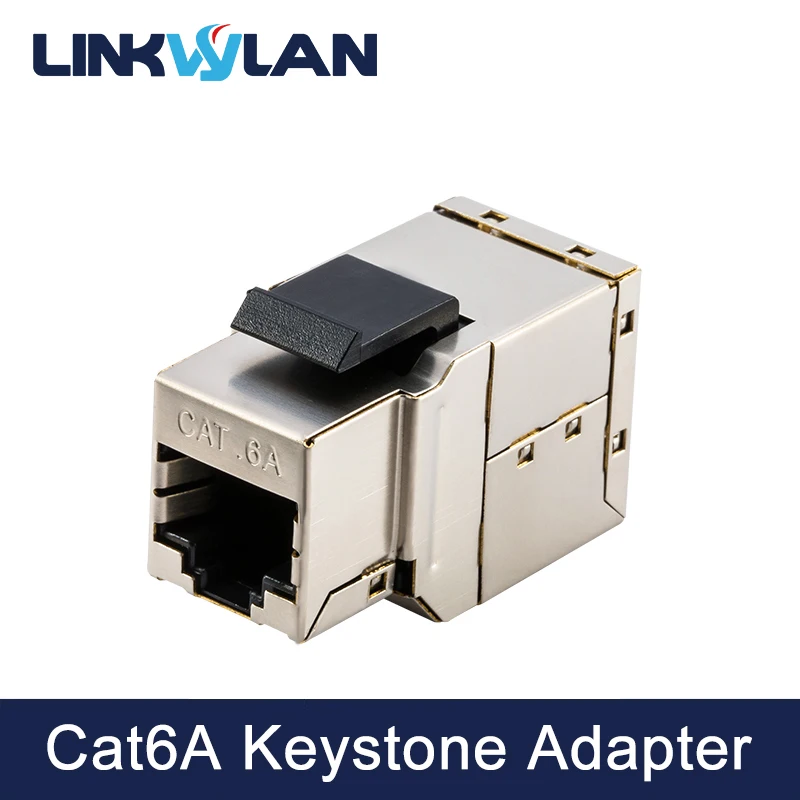 Linkwylan Cat6A Keystone Jack Coupler Sheilded RJ45 Connector Inline Ethernet LAN Cable Extender Adapter For Blank Patch Panel