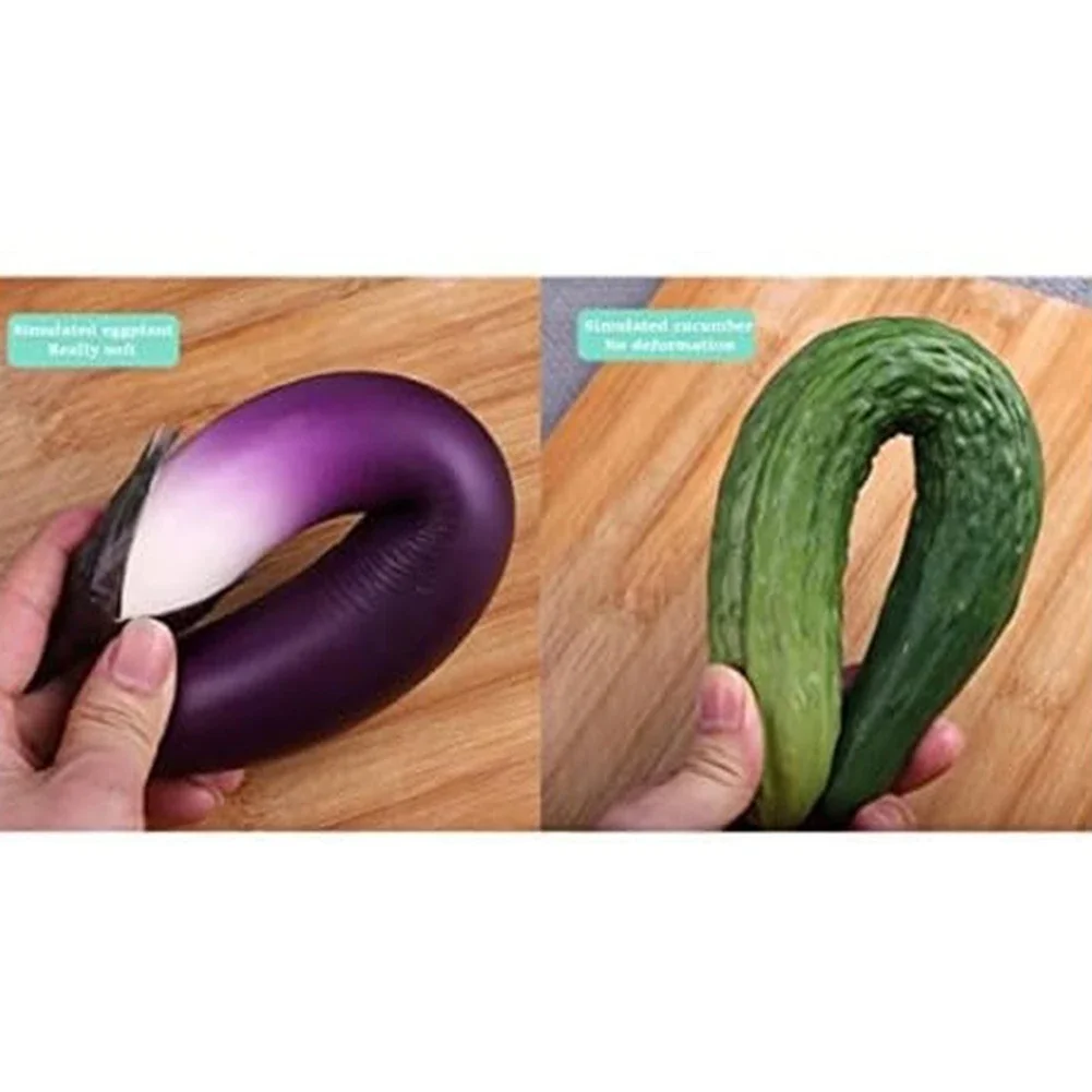 1pc Artificial Fake Cucumber Aubergine Hotel Restaurant Decor Vegetables Photo Props Festive Party Supplies