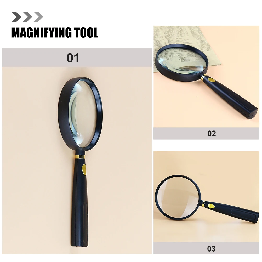 

Handheld Portable Magnifying Glass Reading Magnifier Lightweight Tool for Elderly Teens Adults Newspapers Books Maps Travel Use