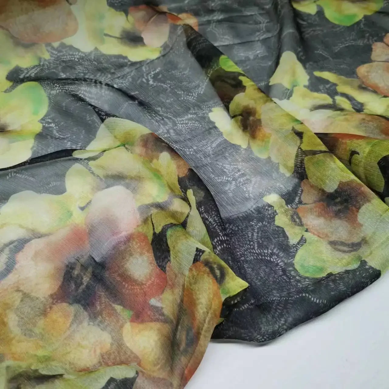 On Sale Summer Pure Silk Crepe Soft Big Flower Breathable DIY Tissue