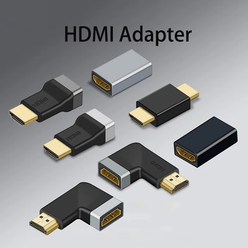 1PCS HDMI-Compatible Adapter Degree Right Angle Male to Male Female Converter HD Connector for HDTV PS4 Lptop TV Box HDMI