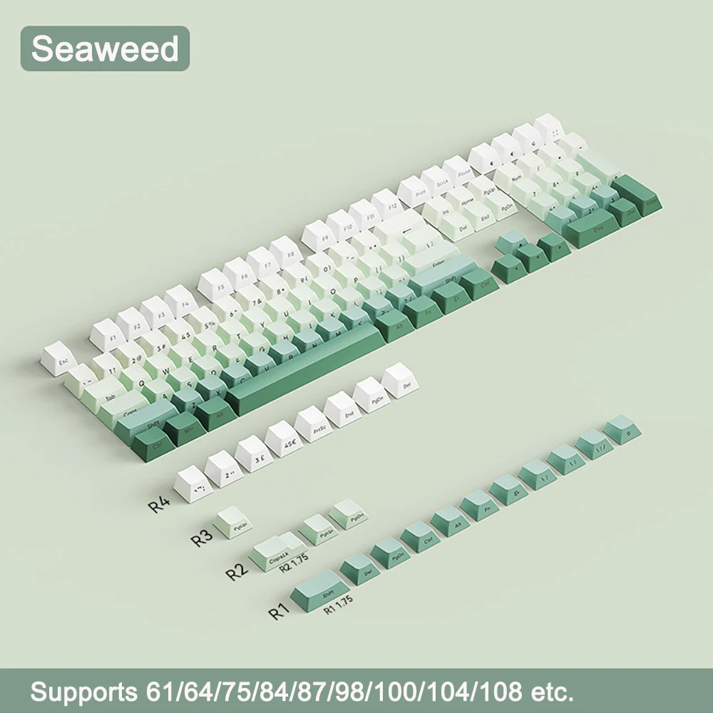 135 Keys Keycaps Gradient PBT Double Shot Keycap Side Print Shine Through Backlit Keycaps For Cherry Gamer Mechanical Keyboard