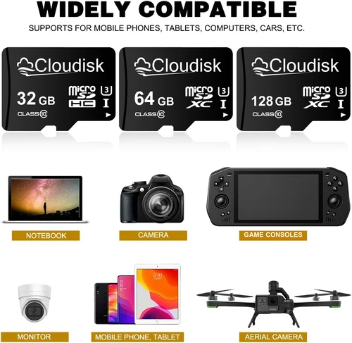 Imagen 2 del producto Cloudisk, paquete de 5 tarjetas Micro SD, 1GB, 2GB, 4GB, 8GB, tarjeta de memoria de 16GB, 32GB, 64GB, 128GB, 256GB, tarjetas Microd U3 C10 A1 TF para cámara de teléfono