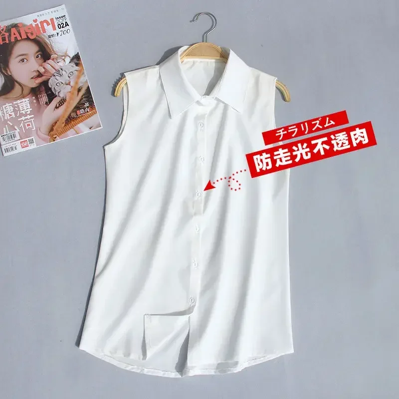 Women Blouse Summer  Sleeveless Chiffon Shirt White Shirt Vest Blusas Ropa De Mujer