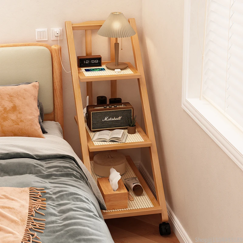 Bedside Shelf Bedroom Portable Bedside Table Simple Modern Small Ultra-narrow Floor Bedside Phone Shelf