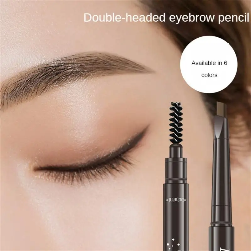 6Colors Double-Ended Eyebrow Pencil Auto Rotating Waterproof Ultra Fine Eyebrow Tattoo Long Lasting Professional Eye Makeup Tool