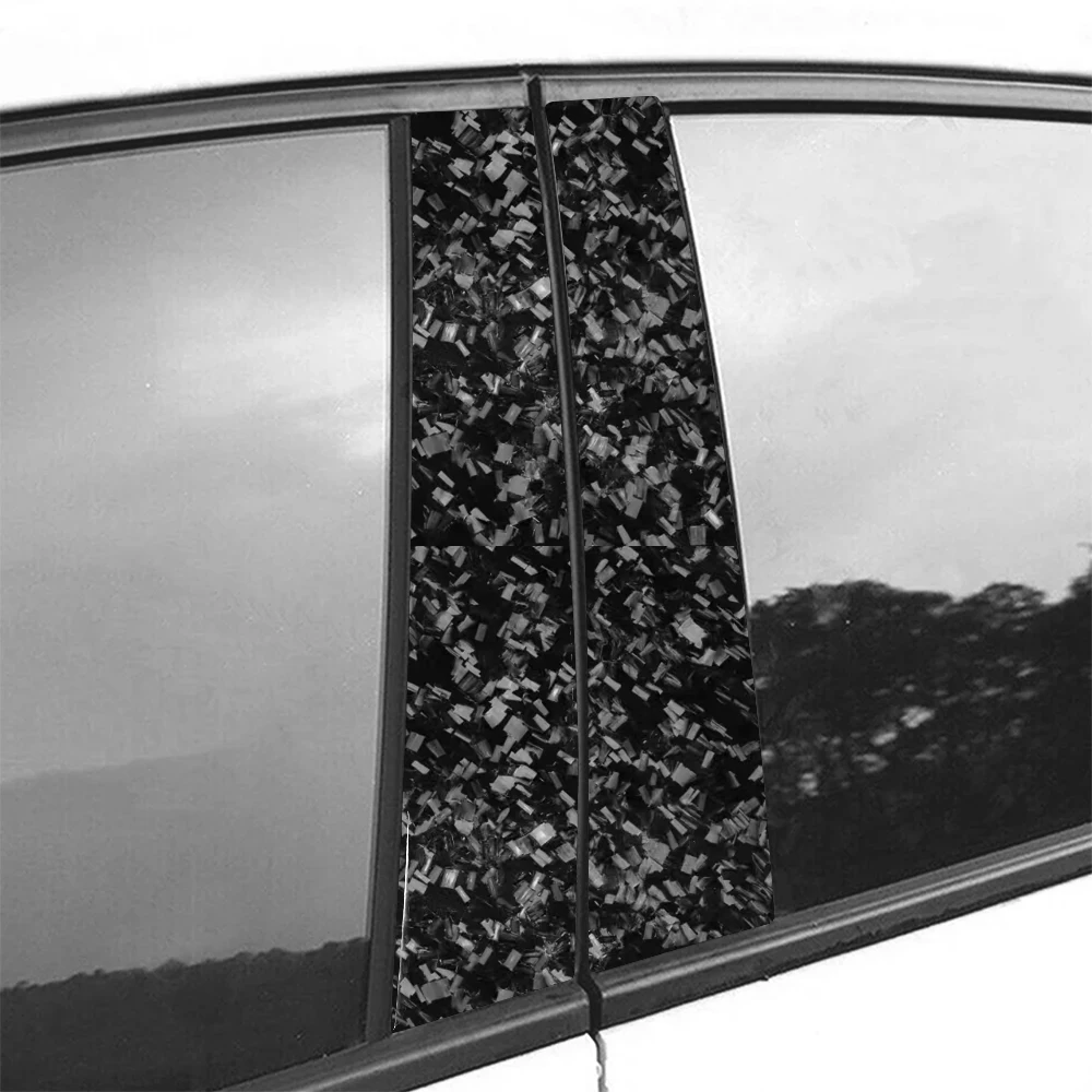 For Mazda 3 Axela 2019-2026 Forged Carbon Fiber External Door B-pillar Panel Decorative Cover Car Accessories Decoration Sticker