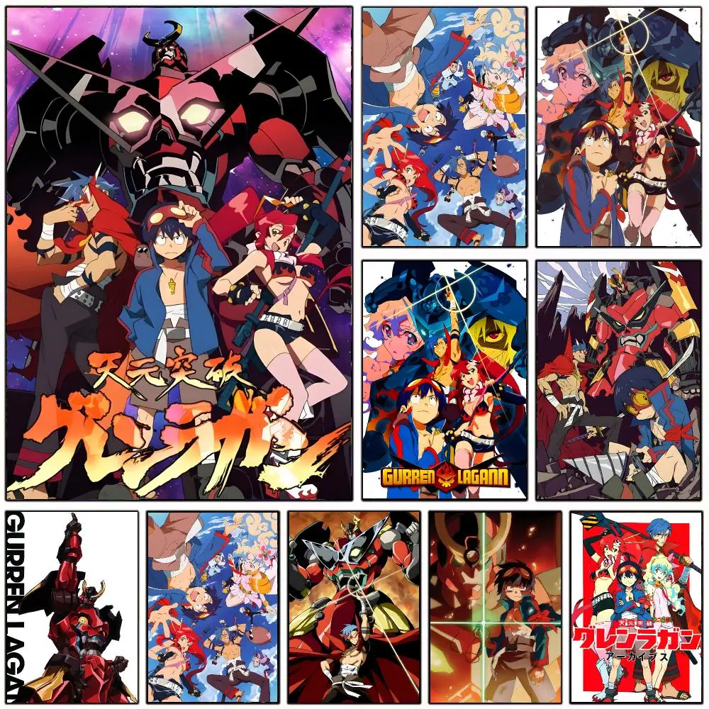 Mecha Anime T-Tengen Toppa Gurren Lagann Poster Wall Art Print Decorative Mural Home Decor Gift Unframed
