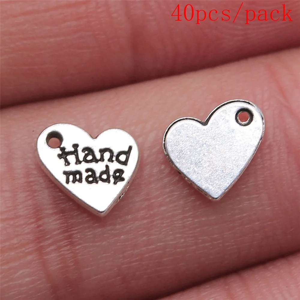 Dijes a granel para fabricación de joyas, Kit de colgante, accesorios de joyería Diy, dijes de corazón hechos a mano