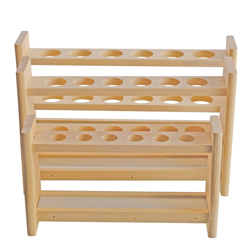 Imagem -03 - Rack de Tubo de Teste de Madeira Suporte de Laboratório Suporte de Bureta Stand Material Escolar Prateleira Furos 12 Furos 1pc