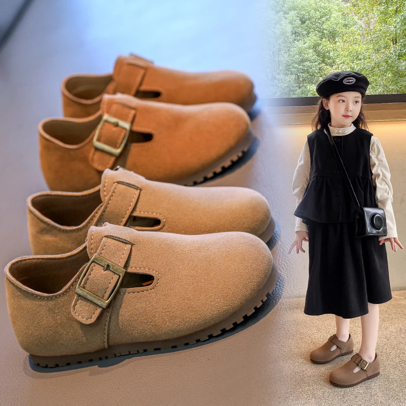

Детская обувь Boken, новые осенне-зимние маленькие кожаные туфли на мягкой подошве для девочек, универсальные туфли Lofu для девочек, туфли-бобы