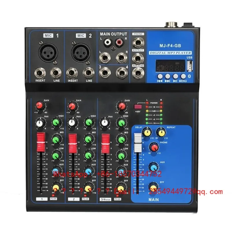 Professional 4/6/8 Mixer Bluetooth USB Recording Reverb Effect Spot Fast Delivery