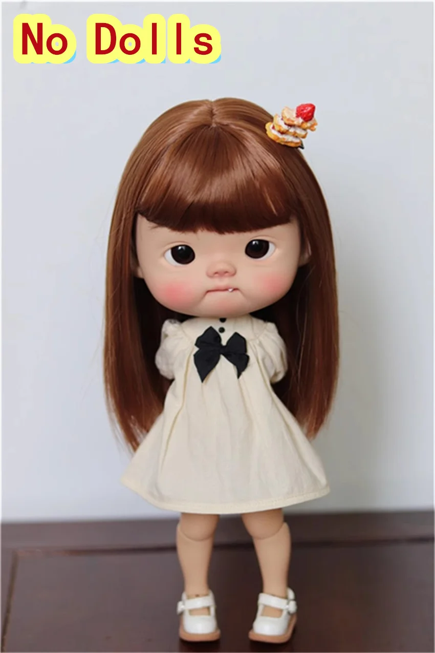 

BJD doll wig for big head Diandian /qbaby/ Blythe size wig high temperature silk medium long hair