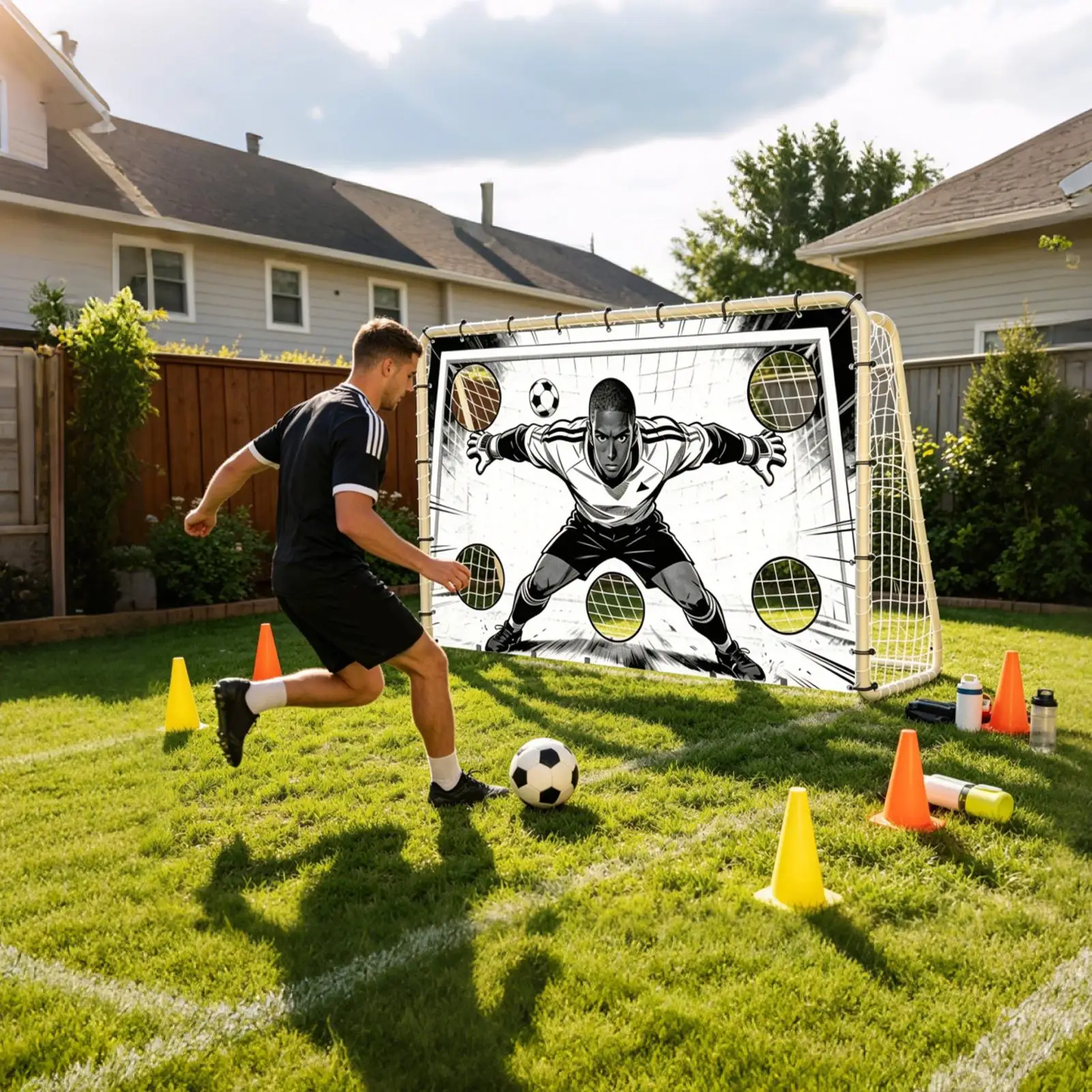 Football Net Easy Setup Stable Design Football Target For Kids Teens Adults Women School Home Lawn Course Playground Backyard