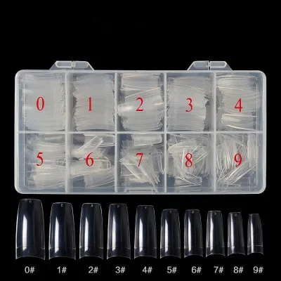 

500 шт., прозрачные накладные ногти, полуфранцузские накладные ногти, акриловый УФ-гель, маникюрные наконечники, инструмент «сделай сам»