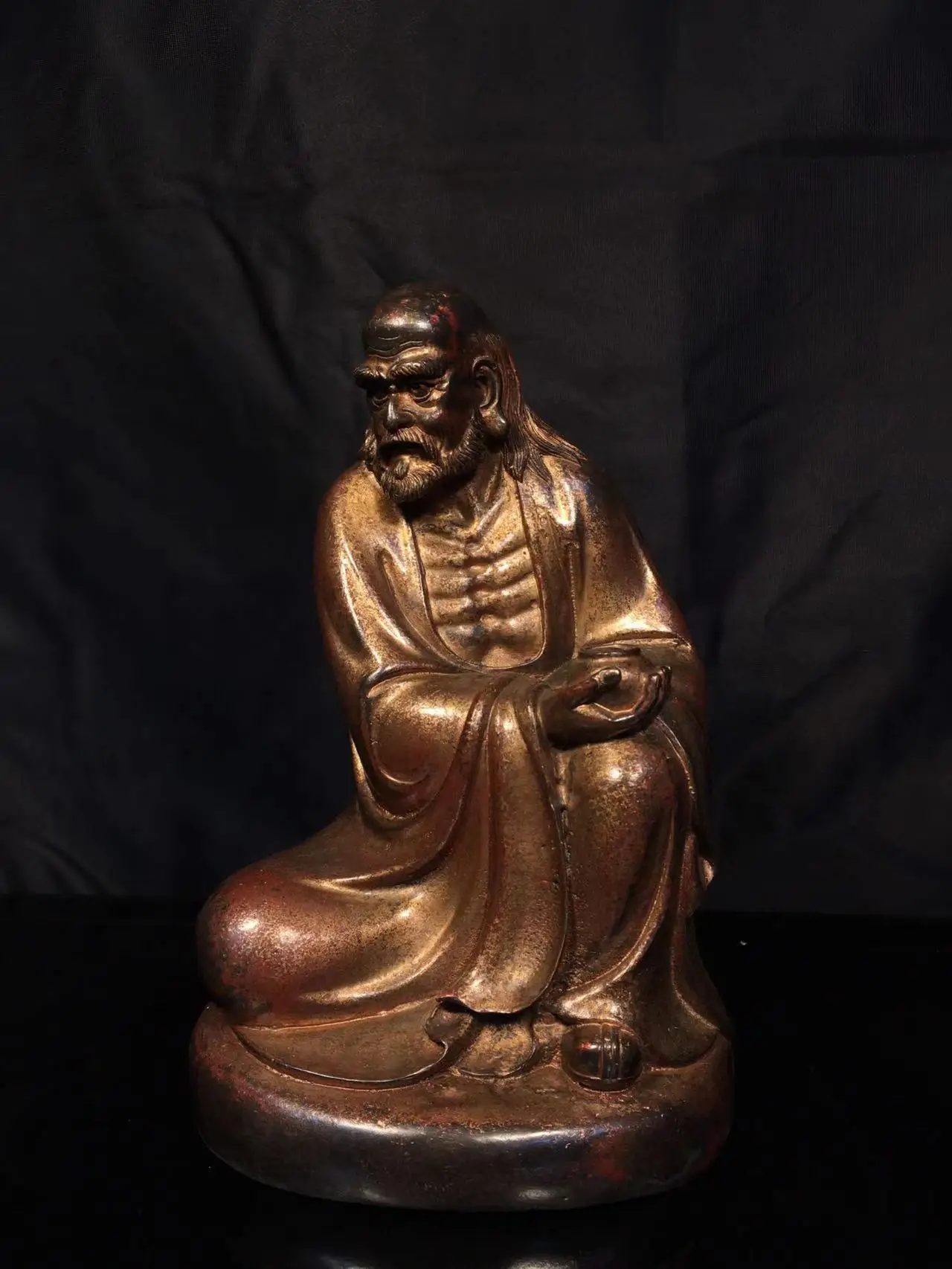 Old copper Qing Dyansty copper gilt Morgan Stanley statue, Free shipping