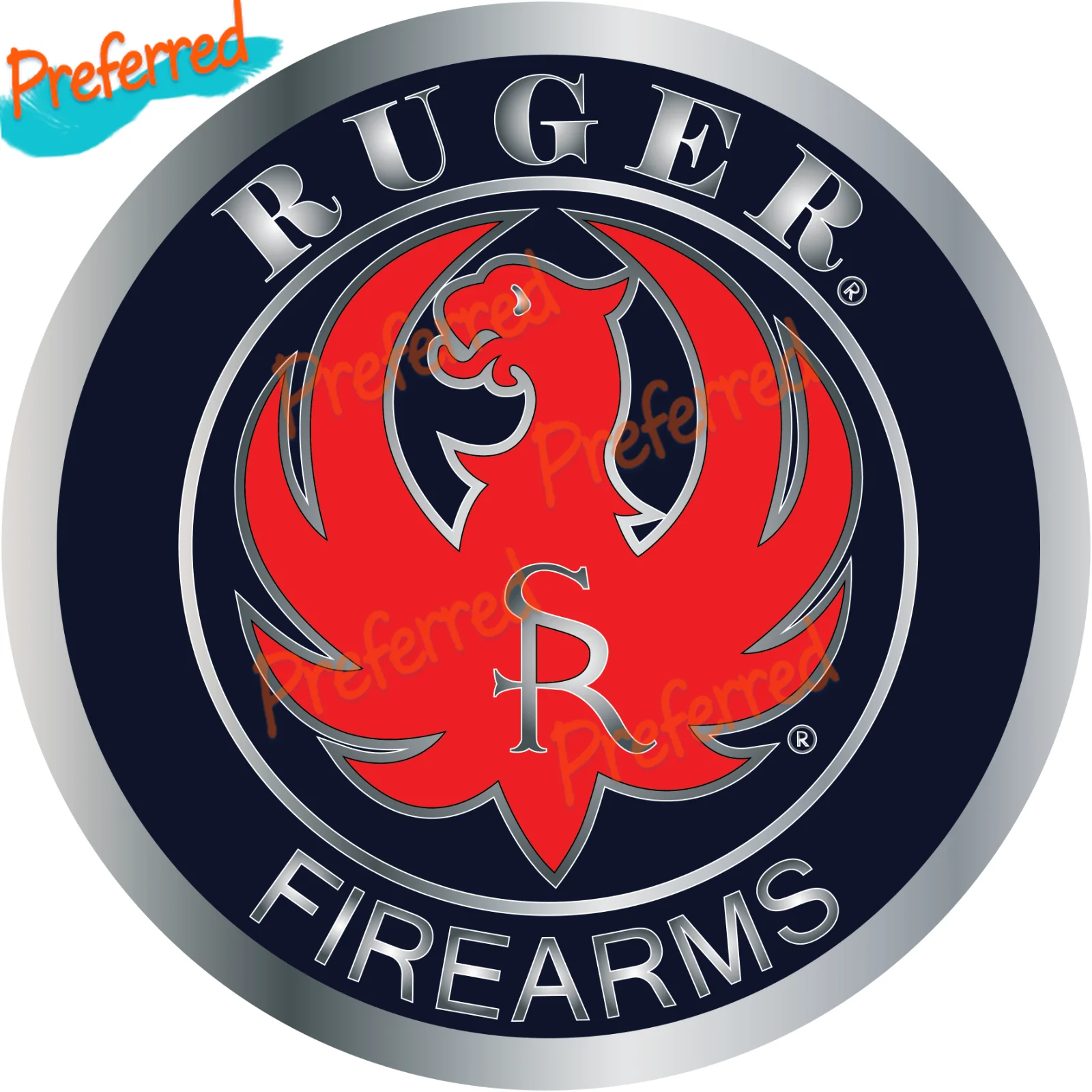 Ruger Sturm Firearms American Gun Rifle Pistol Logo Vinyl Sticker Decal Car Truck for Cup, Laptop, Glass Door Cooler Car Sticker