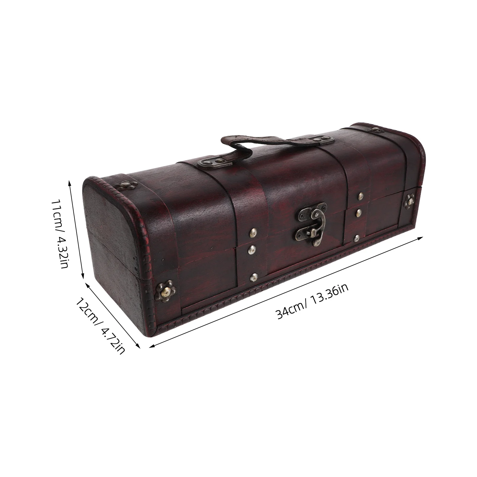 خمر صندوق تخزين المجوهرات الخشبية 13.36X4.72X4.32In منظم سطح المكتب حلية الصدر صندوق تذكار الزخرفية للأقراط