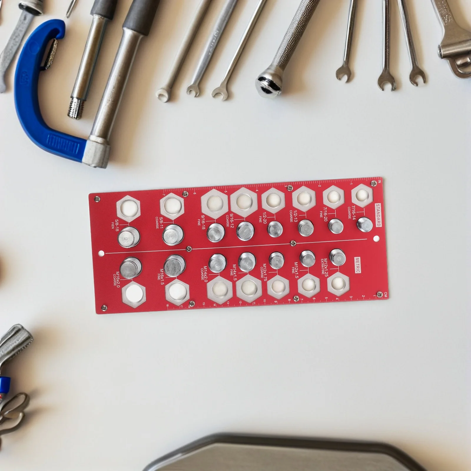 

1Pair Screw Size Checker 38 Hole Metric Imperial Thread Gauge Bolt Nut Identifier Board Thread Pitch Gauge Measurement Tool