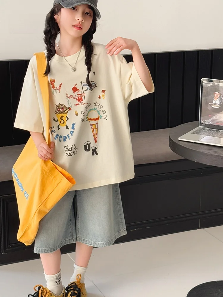 ensemble-deux-pieces-demessi-pour-filles-t-shirt-a-manches-courtes-imprime-et-short-en-jean-leger-et-respirant-style-coreen-nouvelle-collection-ete