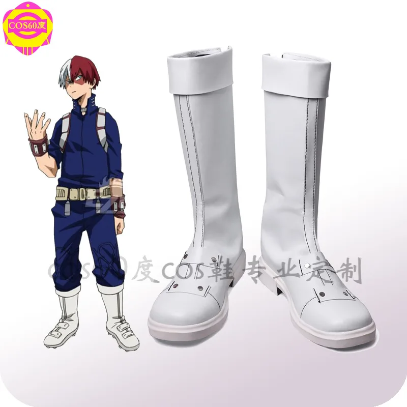 Zapatos de Cosplay de My Hero Academia Todoroki Shoto para hombres, Cosplay de Anime, zapatos de cómic, disfraz de Carnaval de Halloween, utilería, botas Cos