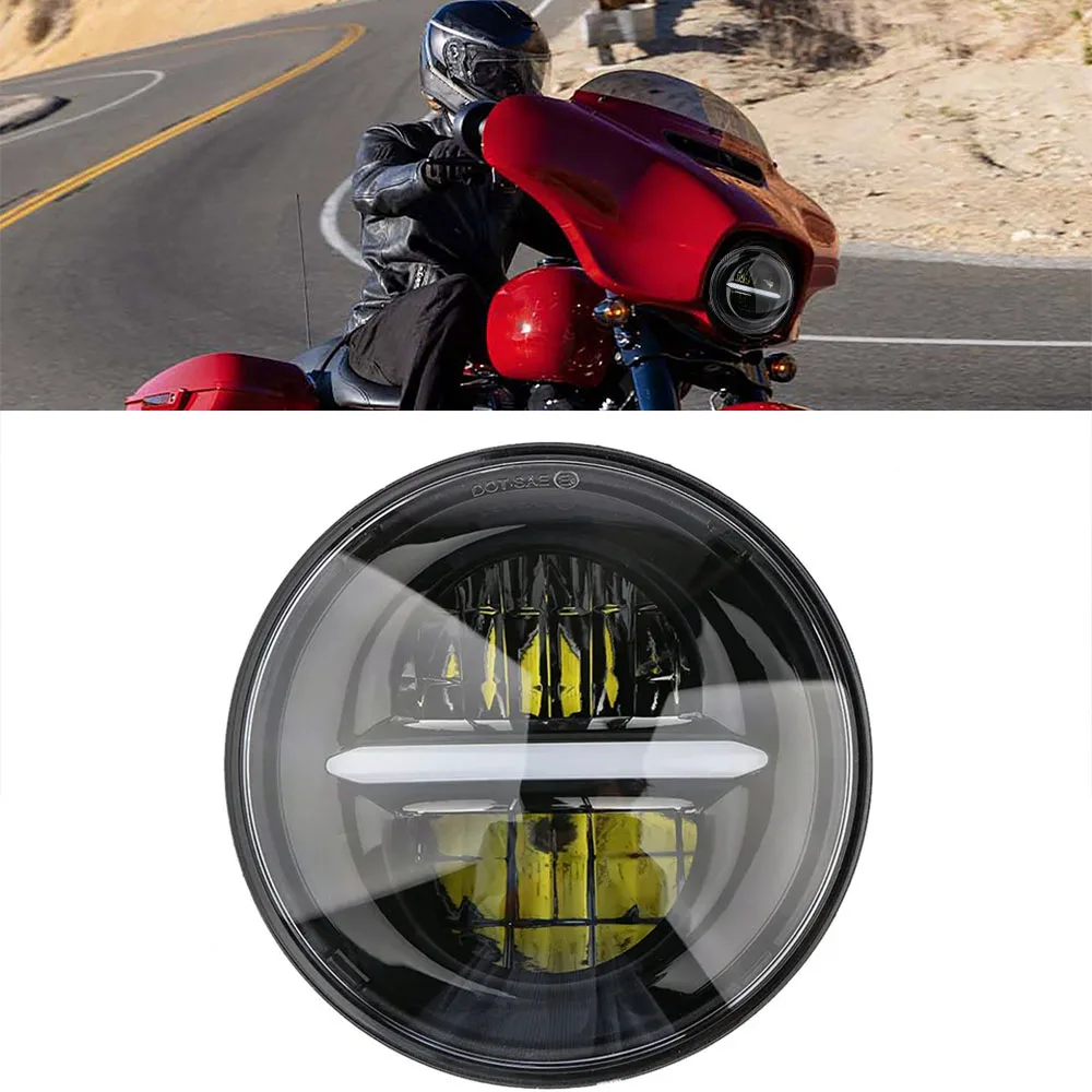 E24 5.75 inch Motorcycle LED Headlight For Harley Indian Scout Triumph Headlamp With DRL High Low Beam Plug and Play