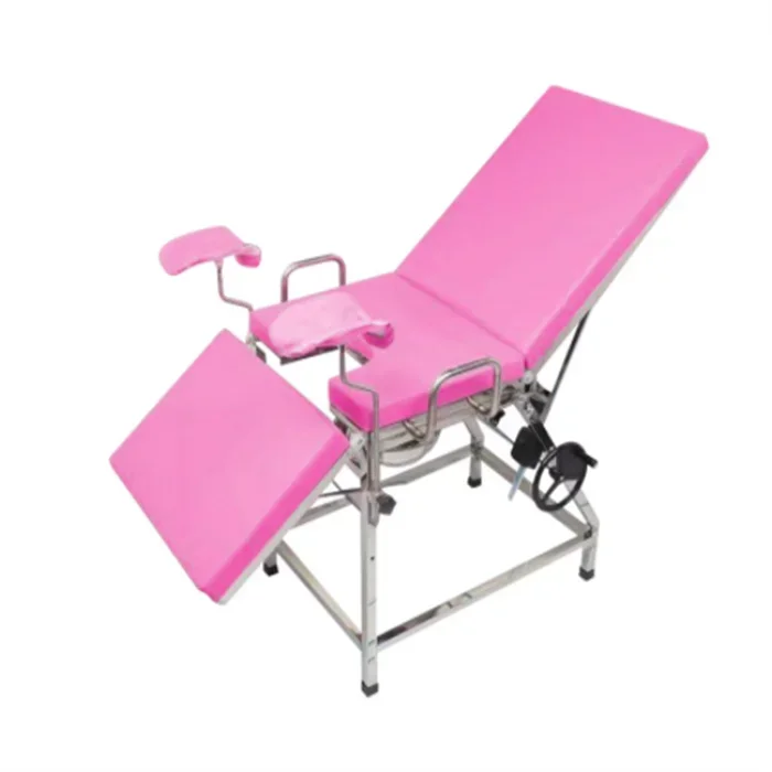 EU-EX527 Simple mechanical manual gynecology exam table gynecology chair with leg holder