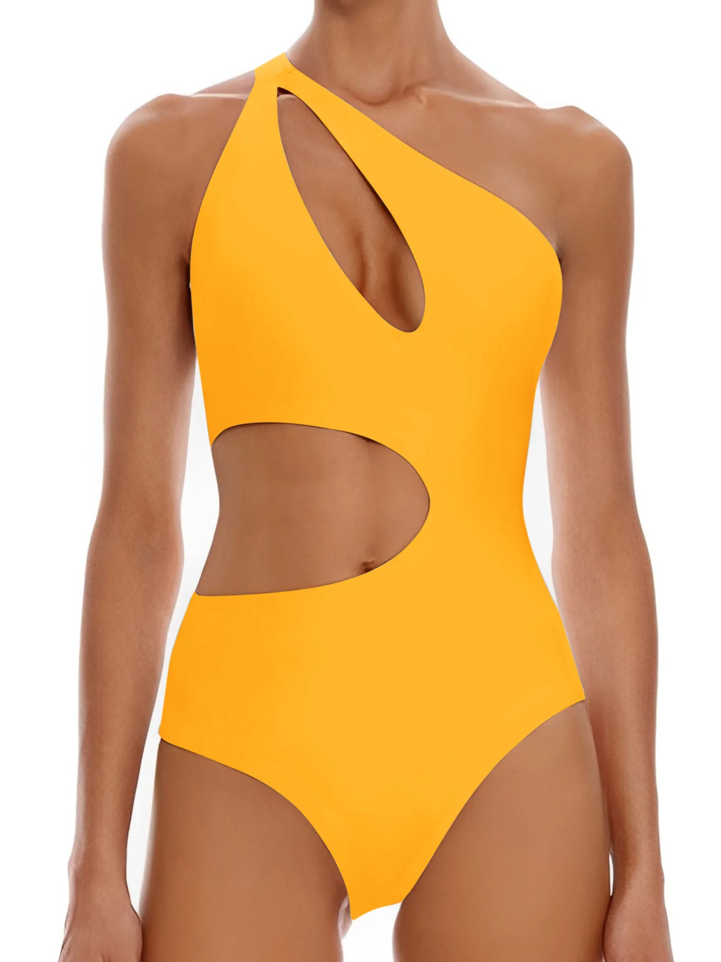 Traje de baño Sexy recortado de un hombro, Bikinis de una pieza, traje de baño de Tanga para mujer, traje de baño femenino, bikini