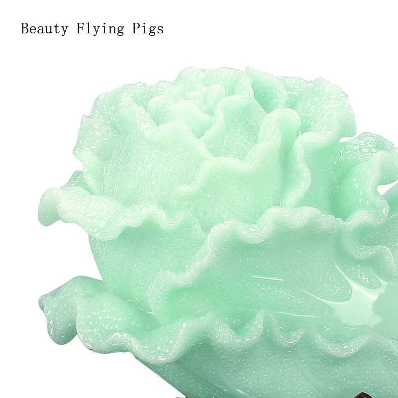 1 piece of natural material jade cabbage model handicraft Feng Shui decoration living room decoration  office decoration
