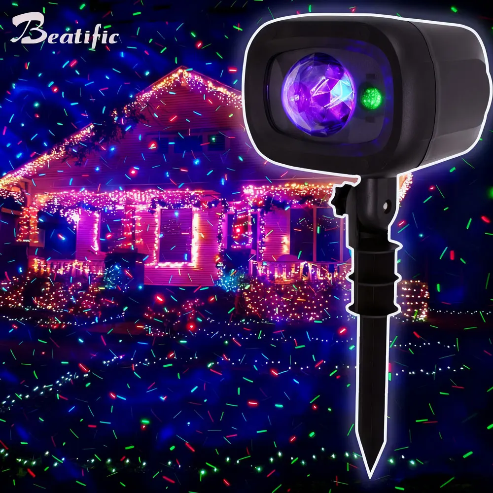 

2025 Рождественский уличный светодиодный светильник, новогоднее динамическое звездное небо, красочный эффект облаков, вилла, сад, рождественская вечеринка, атмосферный декор