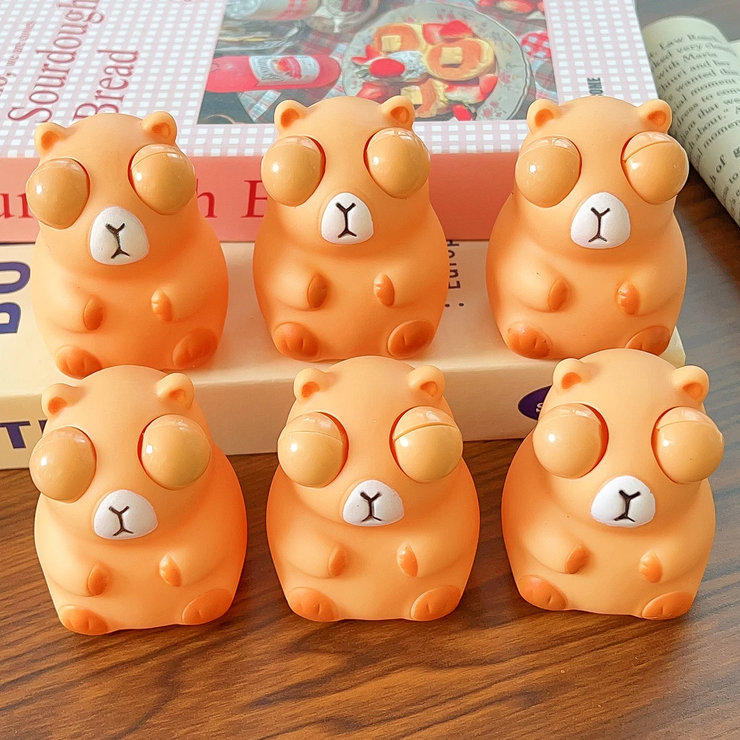 Funny Stare Capybara Squeeze Toys Pop Out of The Eyes Pinch Children's Decompression Tricks Toys Children's Pranks Funny Toys