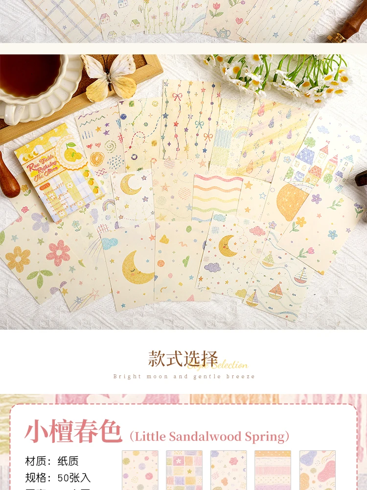 Journal GO 50 Stück Niedliches gemustertes Scrapbook-Papier mit Blumen- und Sternmotiven, dekorative Blätter für Junk Journals, Planer, Scrapbooking & Bastelarbeiten – Detail 12