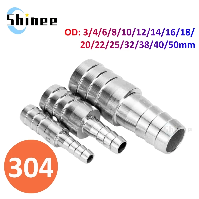 

3 4 6 8 10 12 14 16 19 20 25 32 50mm Hose Barb Equal Reducing 304 Stainless Steel Bulkhead Hosetail Pipe Fitting Connector Panel