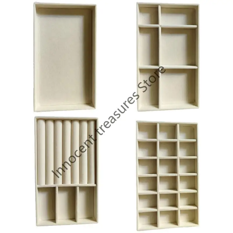 

3XUA 4PCS Soft Small Accessory Tray Jewelry Display Plate Travel Storage Solution