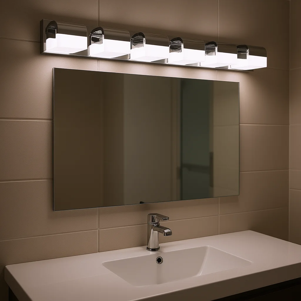 Modern 6-Light LED Bathroom Vanity Light Chrome Wall Mount Over Mirror Warm White 3500K