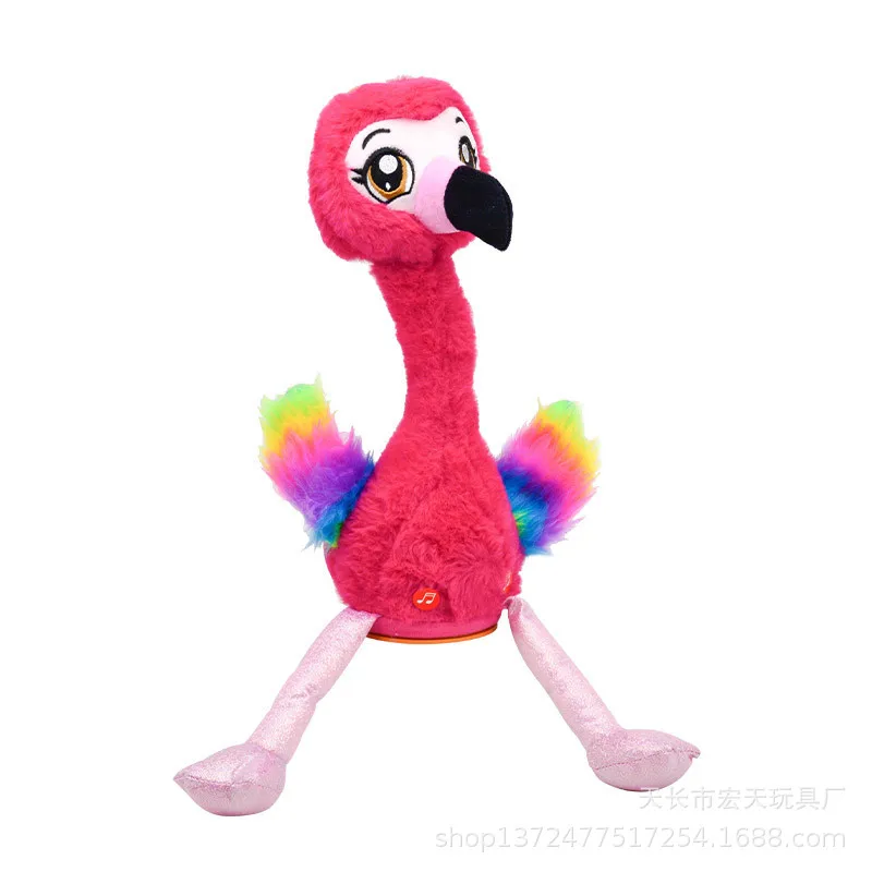 

New Learning To Talk Rainbow Flamingo Plush Electric Toy Singing Dancing Sound Recordings Flamingo Plush Toys Kids Birthday Gift