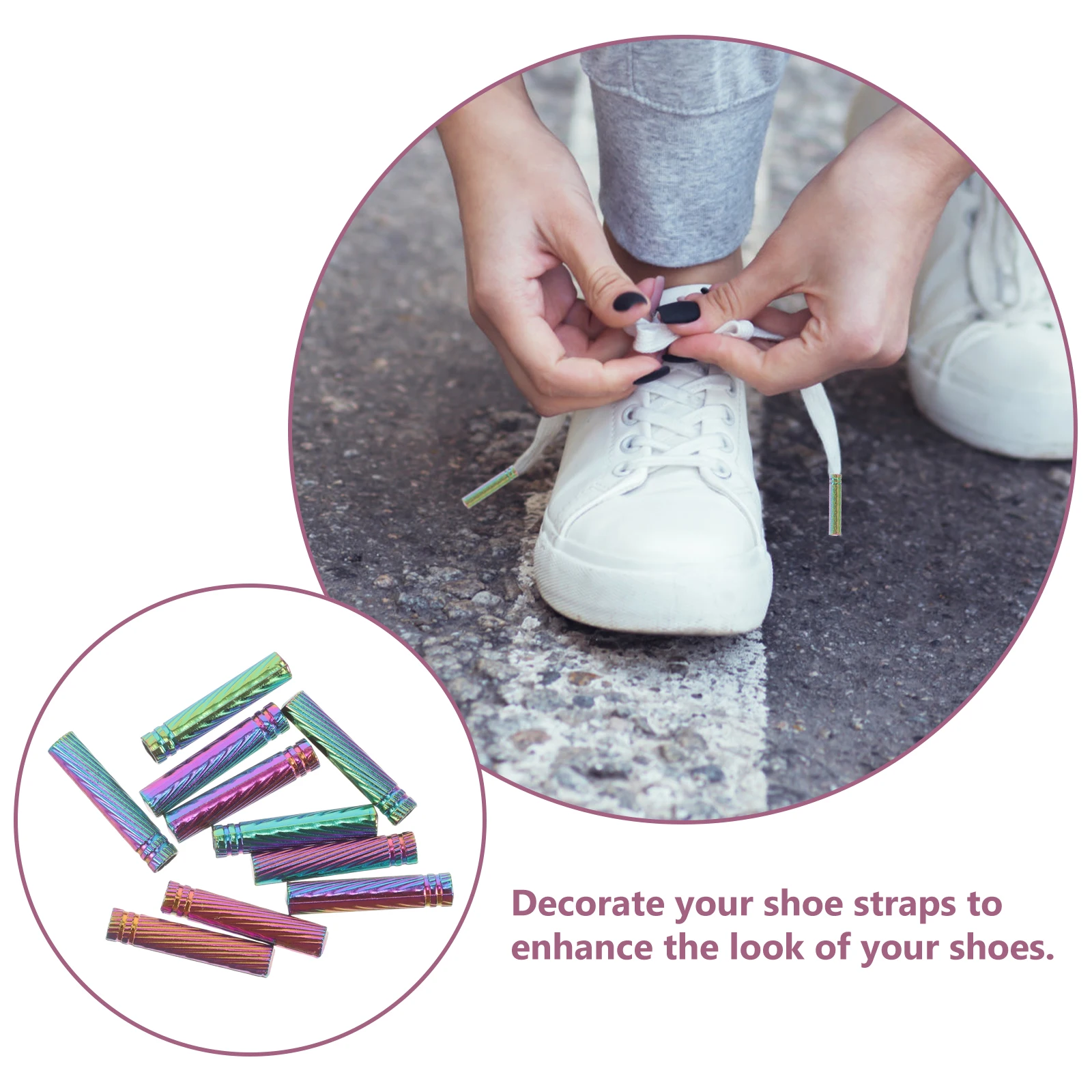 

10pcs Metal Shoelace Head Sneakers Decorative Shoelace Tips Replacement Accessories for Shoe Storage