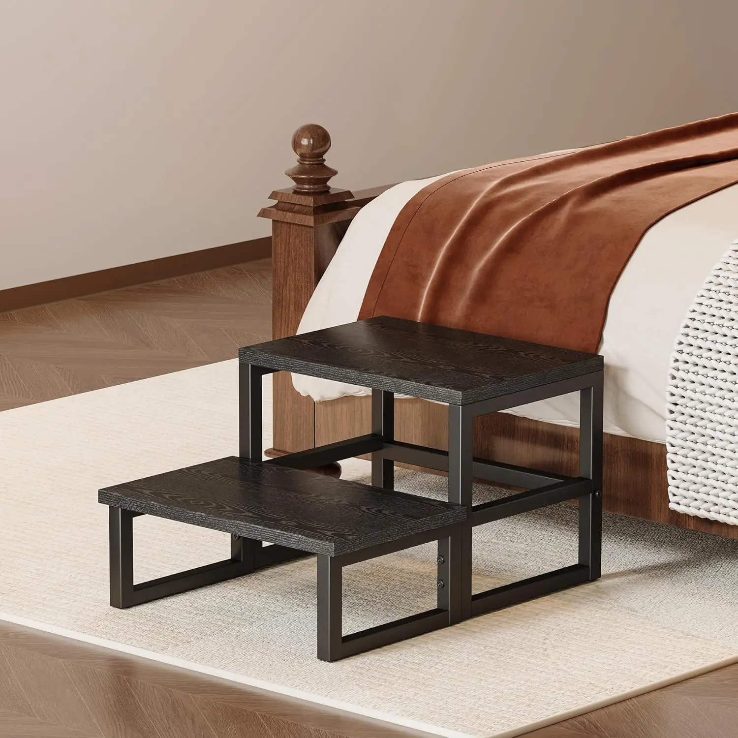 

Трехступенчатая деревянная лестница-табурет 3-в-1 для взрослых, детей и малышей, усиленная, с нескользящими накладками, двухступенчатая лестница для кухни