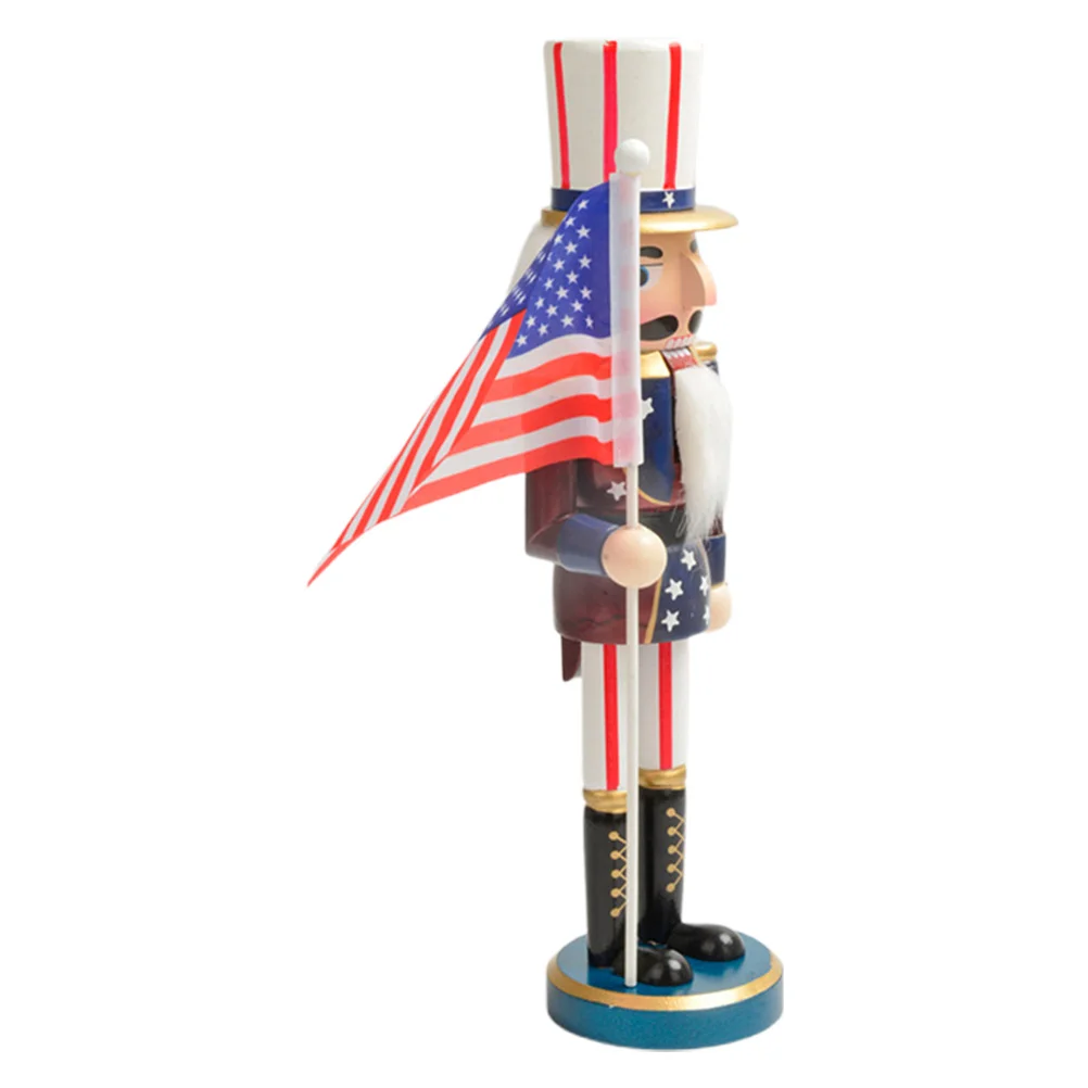 

American Nutcracker 12 Inch Wooden Patriotic Soldier Statue For Independence Day Christmas Tabletop Centerpiece Holiday