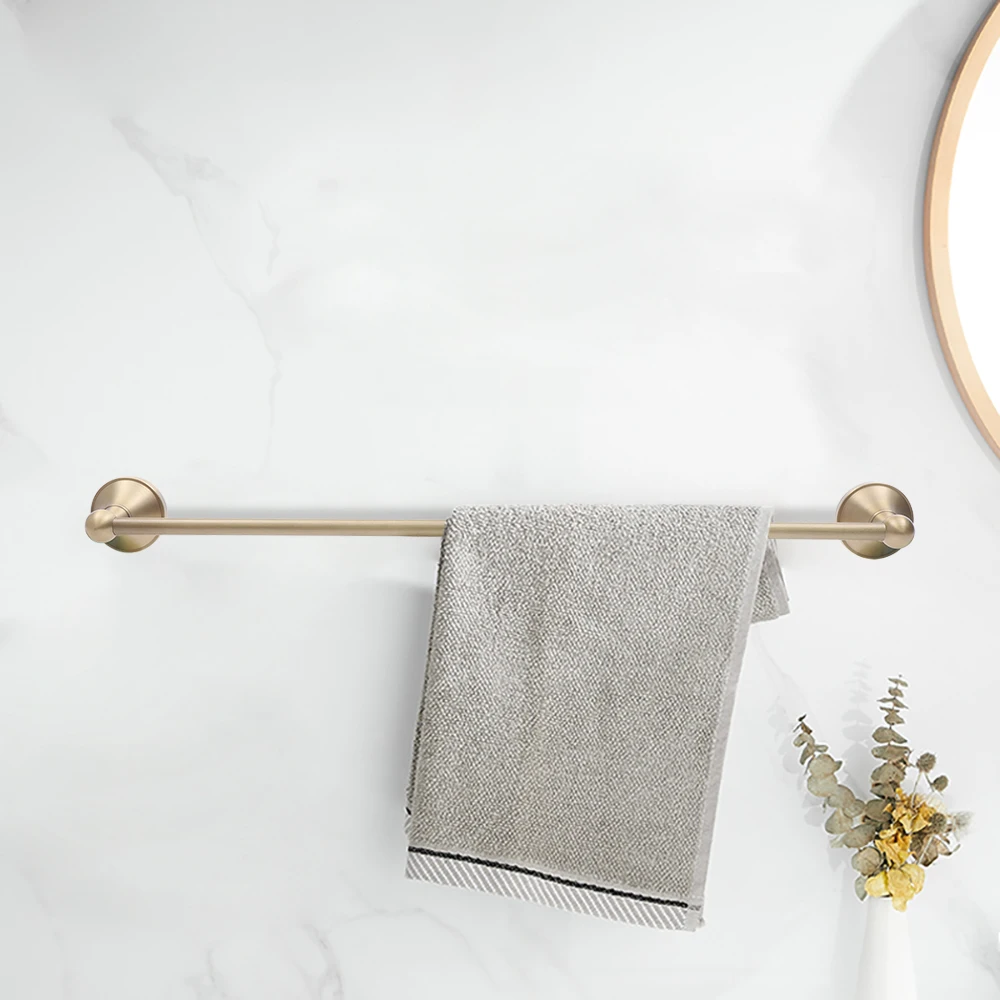 Brushed Brass Bathroom Towel Rail Holder Bedrooms Hotels Towel Hanging Bar Rack Hanger Kitchen Wall Mount Rod Stand Stoage Shelf