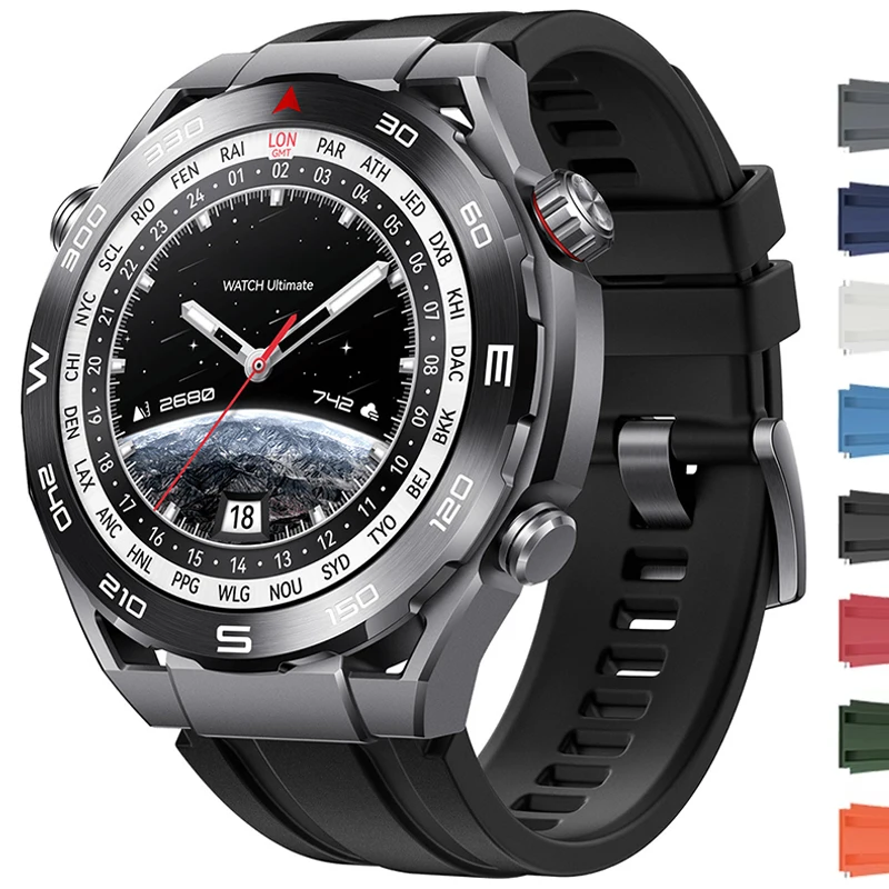 

Силиконовый ремешок для Huawei Ultimate Smartwatch, резиновый силиконовый ремешок для Huawei Ultimate GT4 GT2 Pro, сменный ремешок 22 мм