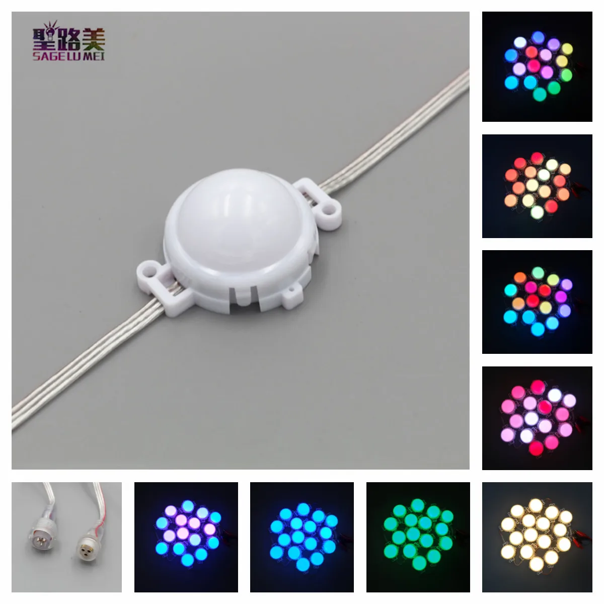 20PCS DC24V D50MM SMD5050 RGB โมดูลพิกเซลเต็มรูปแบบสี7led SM16703 IC (เช่นเดียวกับ WS2811) string ไฟสำหรับโฆษณา Board