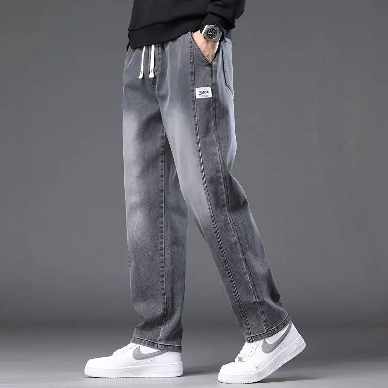 Men's Casual Loose Straight Leg Jeans Spring Autumn New Style Fashionable Wide Leg Long Trousers Versatile for Men